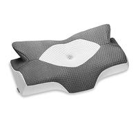 Elviros Cervical Curve Memory Foam Pillow Case Replaceable Pillow Cover (Pillowcase Only) (Dark Grey, Pillowcase: 25.19 x 15.75 x 5.12/4.53 inches)