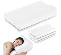 Elviros Memory Foam Cervical Pillow, Neck Support, 4 Adjustable Heights, Ergonomic Pillow for Side and Back Sleepers, with Cooling & Breathable Pillowcase