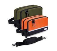 Elviros Travel 2-Pack Small Tool Bags, Zipper Pouch for Organizing, Utility Small Tool Pouch with Multi-Pocket Compartments and Adjustable Shoulder Strap, Carabiner & Label Area (12" & 10")