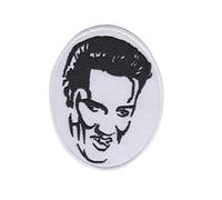 Elvis Black White Oval_1 Patch Badge Embroidered Iron on Applique Souvenir Accessory