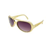 Elvis Glasses Rockstar Style Glasses 50s Glasses Hippie Disco Costume Accessories Halloween Fancy Dress (Gold)