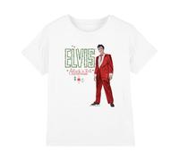 Elvis Holiday Lights Kids T Shirt, White, 12-13
