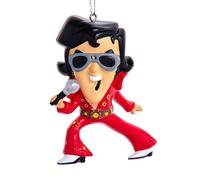 Elvis in Red Suit Blowmold Ornament 3.25"