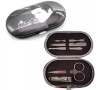 Elvis Manicure Kit - 5Pc Pedicure Set With Tweezer & Clipper | Nail Care Tool | Gift Set Travel Compact | Pocket Size | Suitable For Personal Or Professional Use