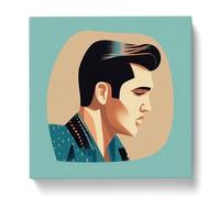 Elvis Mid-Century Canvas Print | Gallery Wrapped 30mm Frame Wall Art | 20x20 inches | Ready to Hang | Mid-Century Modern Picture | Living Room Bedroom Lounge Office