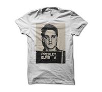 Elvis Mugshot Men's T-Shirt White/Black S-XXL (Large, White)