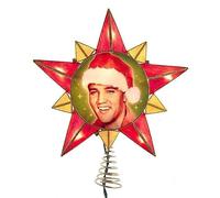 Elvis Presley 10-Light Elvis Capiz Star Treetop Tree Topper, multi