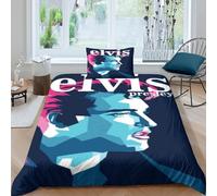 Elvis Presley 3D Printed Duvet Covers Bedding with Pillowcase 2 Pcs with Zipper Closure Quilt Covers for Teens And Adults Bedroom Decor Comforter Cover Single（135x200cm）