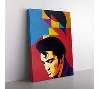 Elvis Presley Abstract Canvas Wall Art Print Ready to Hang, Framed Picture for Living Room Bedroom Home Office Décor, 76x50 cm (30x20 Inch)