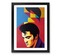 Elvis Presley Abstract Framed Print | A2 Black Framed Wall Art | Ready to Hang | Abstract Music Picture | Living Room Bedroom Lounge Office