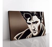 Elvis Presley Art Deco Vol.1 Canvas Wall Art Print Ready to Hang, Framed Picture for Living Room Bedroom Home Office Décor, 60x40 cm (24x16 Inch)