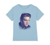 Elvis Presley Big Portrait Kids T Shirt, Light Blue, 3-4