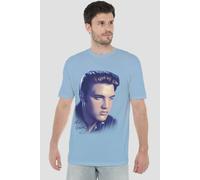 Elvis Presley Big Portrait T-Shirt, Light Blue | Size: 3XL Elvis Presley Light Blue 3XL
