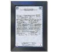 Elvis Presley Birth Certificate Signed Reproduction Autograph Mounted Photo Print - BLACK FRAME #811