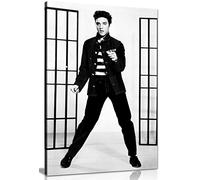 Elvis Presley Black & White Jailhouse Rock Canvas Wall Art Picture Print (18x12in)