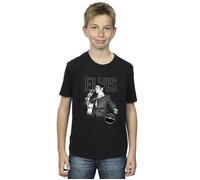 Elvis Presley Boy's Logo Portrait T-Shirt in Black | Size: 7-8 Years Elvis Presley Black 7-8 Years