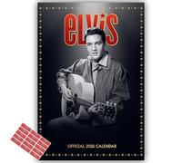 Elvis Presley Calendar 2026 A3 Elvis Wall Calendar Gift with Free Organising Stickers Included