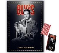 Elvis Presley Calendar 2026 & Slim Diary Gift Set Bundle Present with Free Organising Stickers