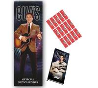 Elvis Presley Calendar 2027 Slim Wall Calendar & Slim Diary 2027 Gift Set Bundle Present with Free Organising Stickers Included