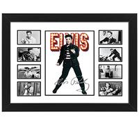 Elvis Presley - Collage Poster Signed, Autographed Collage Photo, Limited Edition Display for Elvis Presley Fans, Printed Picture Memorabilia, Collectable Merchandise Gift (Framed, A4)