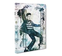 Elvis Presley Dancing Canvas Print | Gallery Wrapped 30mm Frame Wall Art | 24x16 inches | Ready to Hang | Abstract Picture | Living Room Bedroom Lounge Office
