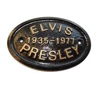 Elvis Presley Dated 1935-1977 Wall Plaque With Gold Raised Lettering 5" x 3.5"