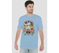 Elvis Presley Distressed King T-Shirt, Light Blue | Size: 3XL Elvis Presley Light Blue 3XL