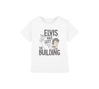 Elvis Presley Elvis Has Left The Building Kids T-Shirt, White | Size: 5-6 Years Elvis Presley White 5-6 Years