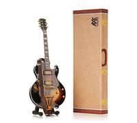 Elvis Presley ES175 Miniature Guitar | Handmade Wooden Mini Replica by Axe Legends | Includes Personalised Mini Leather Guitar Strap and A-Frame Display Stand | 25 cms Tall | Shipped in Gift Box