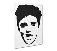 Elvis Presley Face Art Canvas Print | Gallery Wrapped 30mm Frame Wall Art | 24x16 inches | Ready to Hang | Modern People Picture | Living Room Bedroom Lounge Office