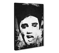 Elvis Presley Face Art Modern Cb Canvas Print | Gallery Wrapped 30mm Frame Wall Art | 20x14 inches | Ready to Hang | Modern People Picture | Living Room Bedroom Lounge Office