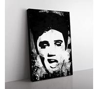 Elvis Presley Face Art Modern Cb Canvas Wall Art Print Ready to Hang, Framed Picture for Living Room Bedroom Home Office Décor, 60x40 cm (24x16 Inch)