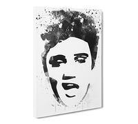 Elvis Presley Face Art V3 Modern Canvas Wall Art Print Ready to Hang, Framed Picture for Living Room Bedroom Home Office Décor, 24x16 Inch (60x40 cm)