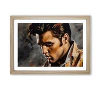 Elvis Presley Framed Wall Art Print A2 Oak