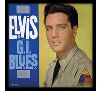 Elvis Presley G.I. Blues Framed Classic Album Sleeve Memorabilia, Multi-Colour,12-Inch