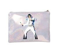 Elvis Presley Gifts for Women Elvis Make Up Bag Cosmetic Bag Pouch Travel Makeup Pouch Storage Organiser for Women Champagne Glitter Bag