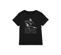 Elvis Presley Guitar In Hand Kids T-Shirt, Black | Size: 9-11 Years Elvis Presley Black 9-11 Years