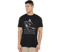 Elvis Presley Guitar in Hand Unisex T Shirt, Black, Medium