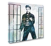 Elvis Presley in Jailhouse Rock Canvas Print | Gallery Wrapped 30mm Frame Wall Art | 14x14 inches | Ready to Hang | Abstract Picture | Living Room Bedroom Lounge Office