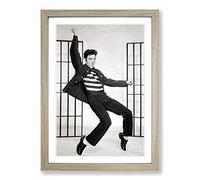Elvis Presley Jailhouse Rock Framed Print | A2 Oak Framed Wall Art | Ready to Hang | Modern Music Picture | Living Room Bedroom Lounge Office