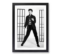 Elvis Presley Jailhouse Rock Framed Wall Art Print A2 Black