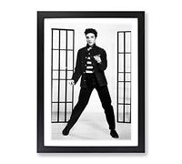 Elvis Presley Jailhouse Rock No.2 Modern Framed Print | A4 Black Framed Wall Art | Ready to Hang | Modern Music Picture | Living Room Bedroom Lounge Office