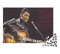 Elvis Presley Jigsaw Puzzles Puzzles for Adults Kids. 1000 Pieces The King Whimsical Challenge Toy Educational Game Home Decoration for Adults& Kids Age 14 Years Up 70x50cm/1000pcs