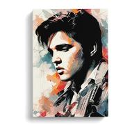 Elvis Presley Line Art Canvas Print | Gallery Wrapped 30mm Frame Wall Art | 30x20 inches | Ready to Hang | Minimalist Abstract Picture | Living Room Bedroom Lounge Office