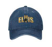 Elvis Presley Logo Unisex Washed Denim Retro Trucker Caps