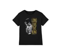 Elvis Presley Long Live The King Kids T-Shirt, Black | Size: 7-8 Years Elvis Presley Black 7-8 Years