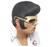 Elvis Presley Mens Costume Headpiece Black/Gold One Size