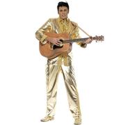 Elvis Presley Men's Shiny Costume in Gold | Size: Medium Elvis Presley Gold M