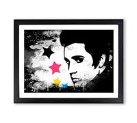 Elvis Presley Modern CB Framed Print | A3 Black Framed Wall Art | Ready to Hang | Modern Music Picture | Living Room Bedroom Lounge Office