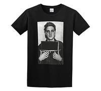 Elvis Presley Mug Shot T-Shirt The King Rock N Roll Menss Men's Funny T-Shirt 100% Cotton Tee Size L Black